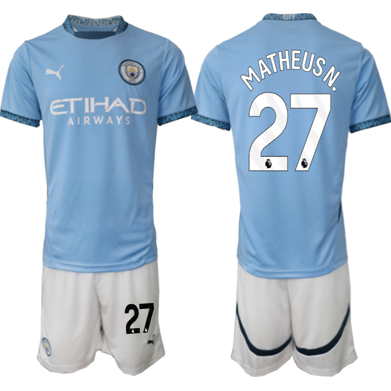 Men 2024-2025 Club Manchester City home blue #27 Soccer Jersey